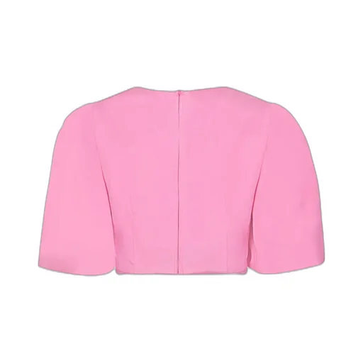 Puff-Sleeved Cropped Blouse