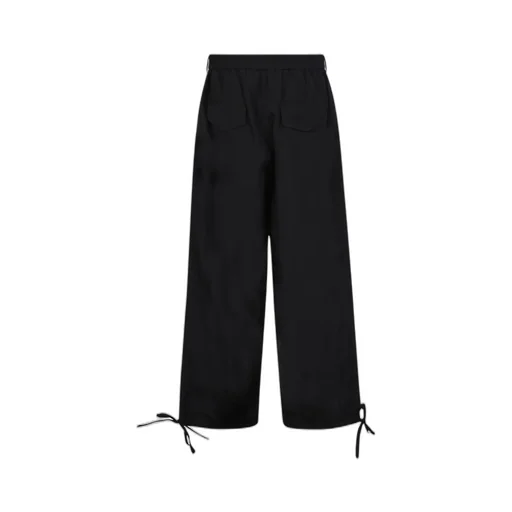Elasticated-Ankles Wide-Leg Trousers