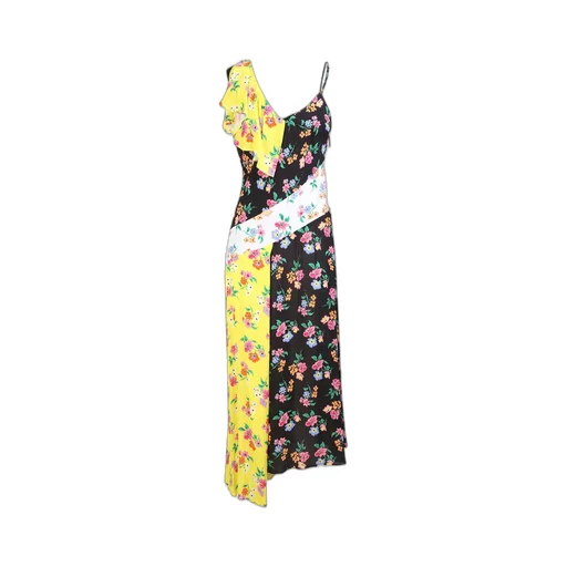 Allover Printed Asymmetric Hem Dress