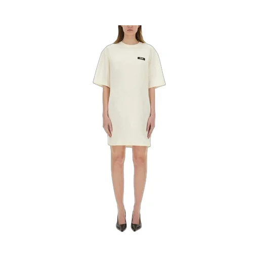 Logo Patch Drawstring Dress