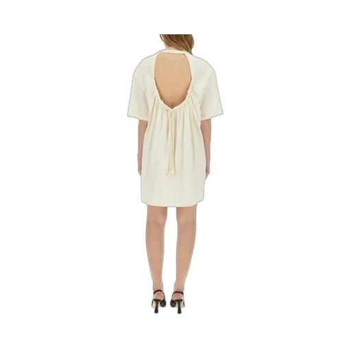 Logo Patch Drawstring Dress