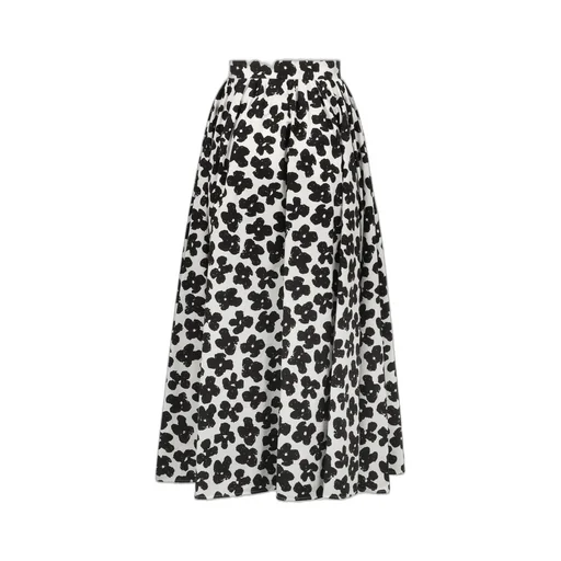 Floral-Print Pleated Maxi Skirt