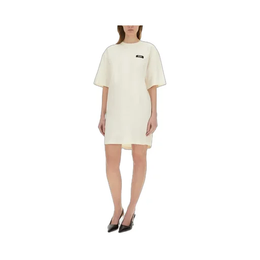Logo Patch Drawstring Dress