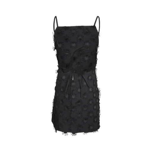 Floral Patch Square Neck Mini Dress