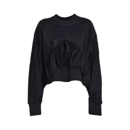 Ruffled Crewneck Sweatshirt