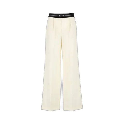 Logo Waistband Wide-Leg Pants