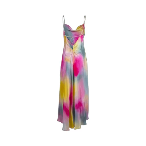 Watercolour Cowl Neck Maxi Dress