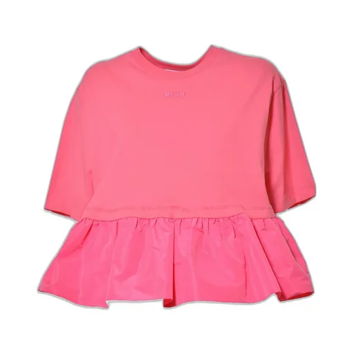 Logo Embroidered Ruffle Detailed Top
