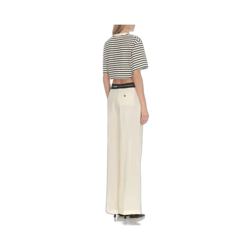 Logo Waistband Wide-Leg Pants