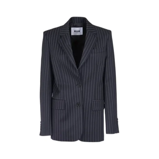 Pinstripe Single-Breasted Tailored Blazer