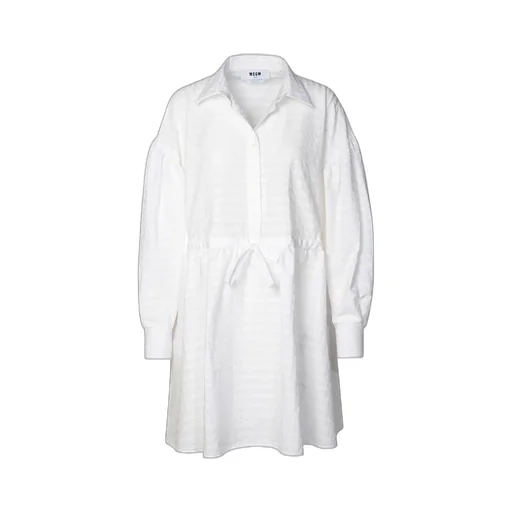 Seersucker Drawstring Waist Mini Dress
