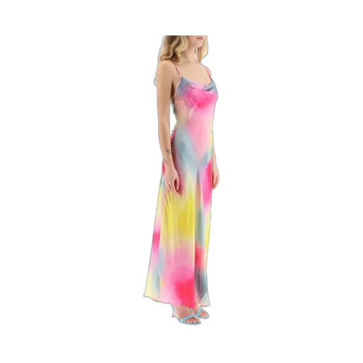 Watercolour Cowl Neck Maxi Dress