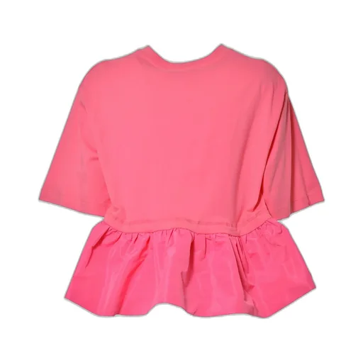 Logo Embroidered Ruffle Detailed Top