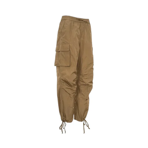 Wide-Leg Drawstring Cargo Trousers