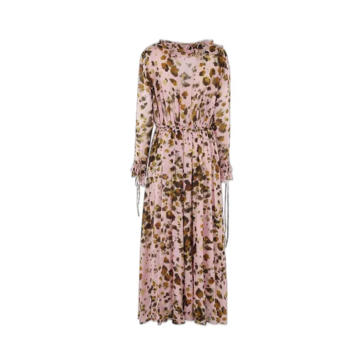 Abstract Printed V-Neck Midi Dress