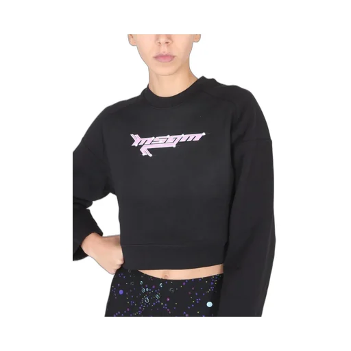 Logo-Printed Cropped Sweatshirt