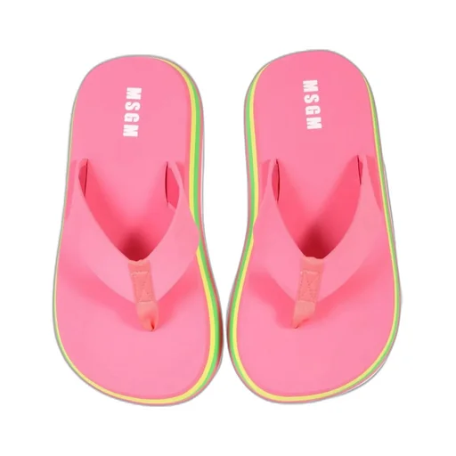 Chunky Color-Block Thong Slides