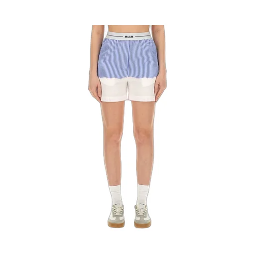 Logo Waistband Striped Shorts