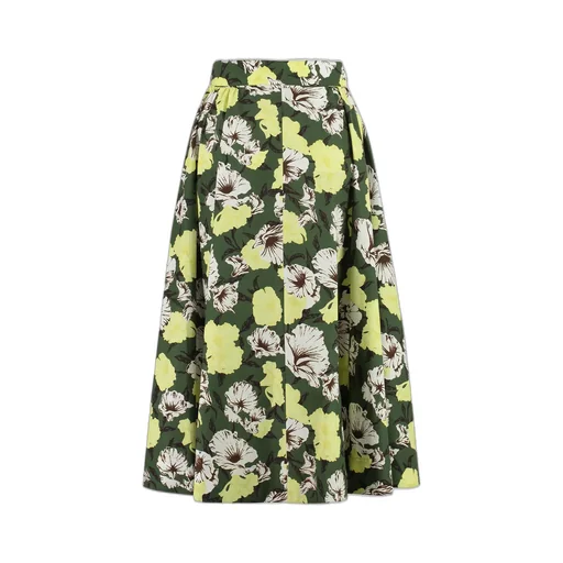 Floral Print Button-Up Skirt