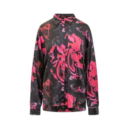 Allover Graphic Printed Long-Sleeved Shirt