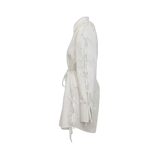 Lace-Up Detailed Shirt Dress