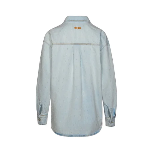 Buttoned Long-Sleeved Denim Shirt