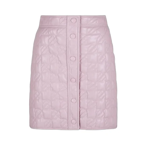 Quilted Buttoned Mini Skirt