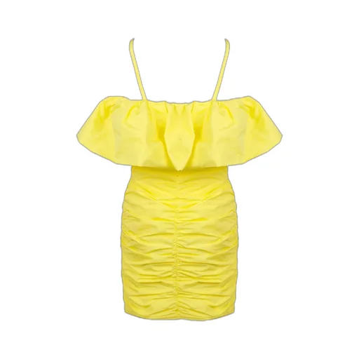 Ruffle Detailed Halter Neck Mini Dress