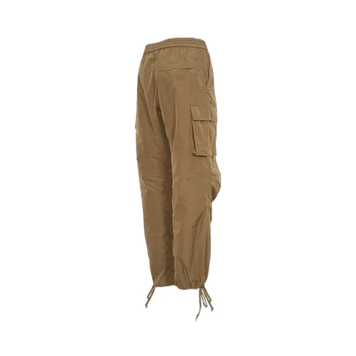Wide-Leg Drawstring Cargo Trousers