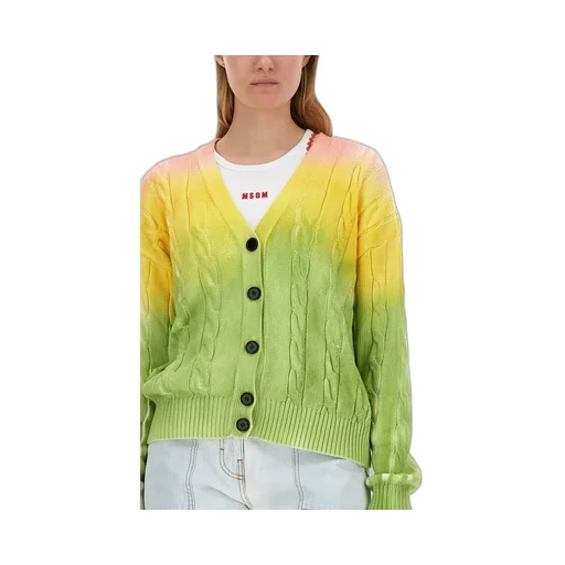 Tie-Dyed Knitted Cardigan