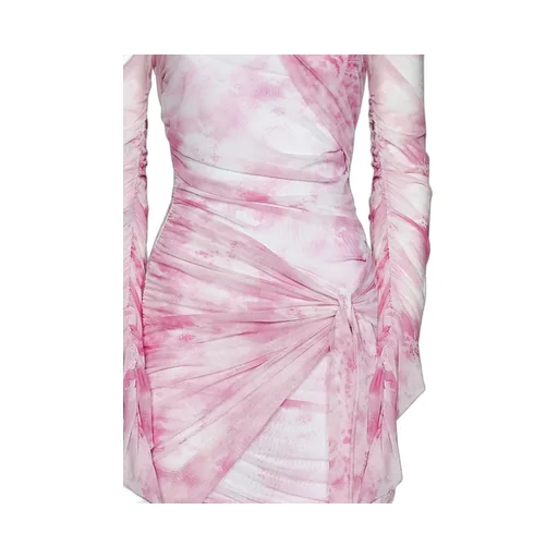 Long-Sleeved Gathered Mini Dress