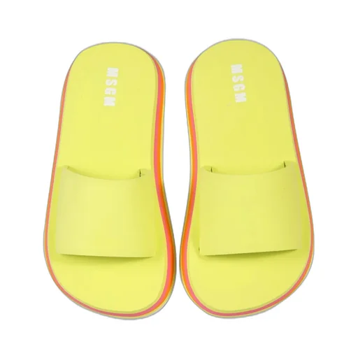 Chunky Color-Block Slip-On Slides