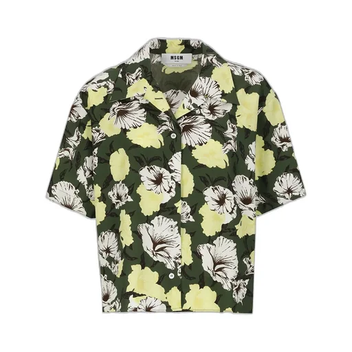 Floral Print Collared Button-Up Shirt