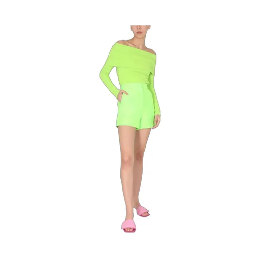 High-Waisted Thigh-Length Shorts