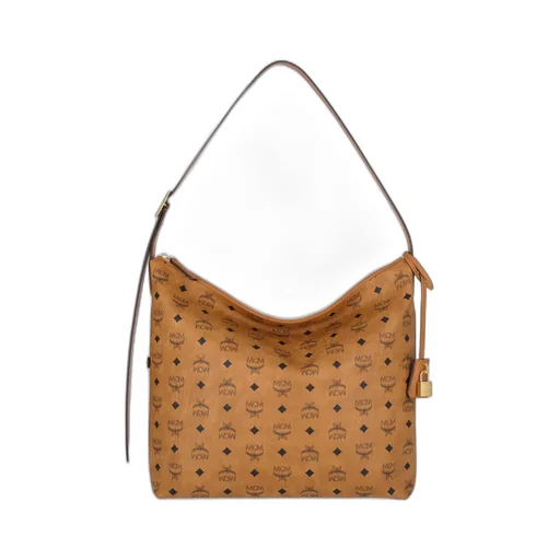 Large Aren Visetos-Printed Zipped Shoulder Bag