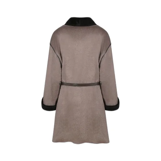 Sheer Sleeve Sheepskin Coat