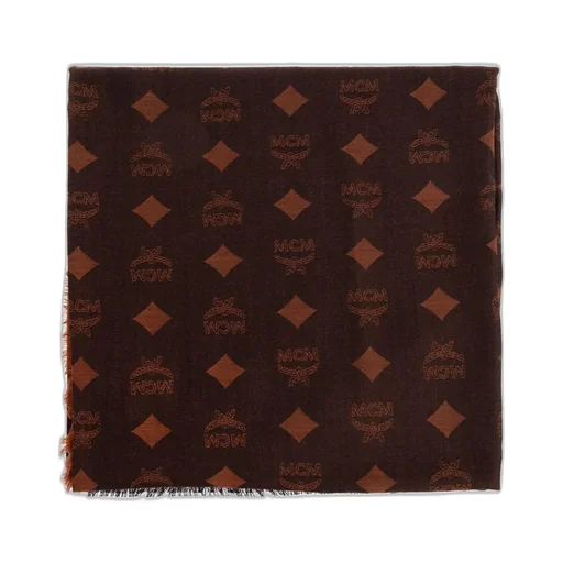 Logo Printed Frayed Edge Scarf