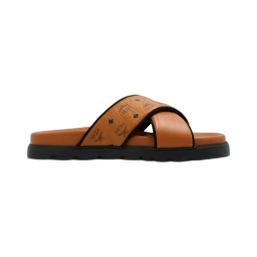Monogram Printed Cross Slippers