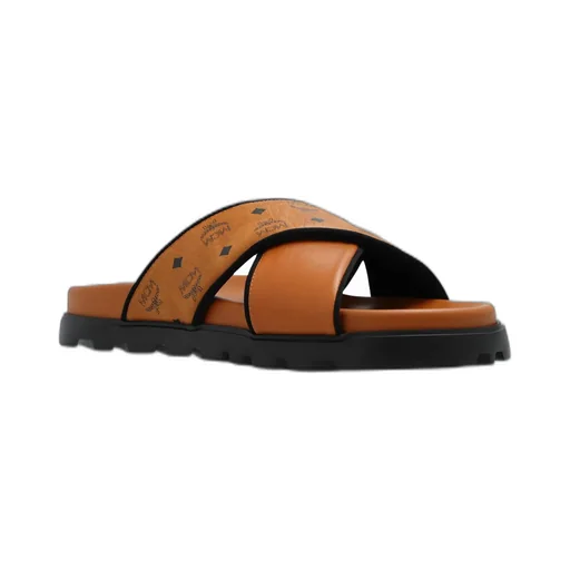 Monogram Printed Cross Slippers