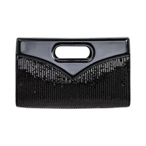 Sequinned Panelled Top Handle Bag