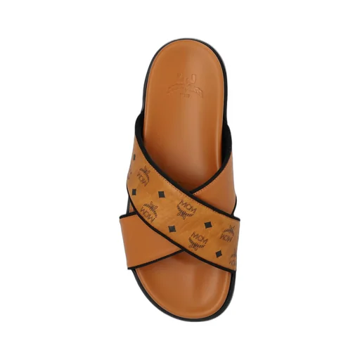 Monogram Printed Cross Slippers