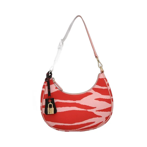 Zebra Printed Zipped Shoulder Bag