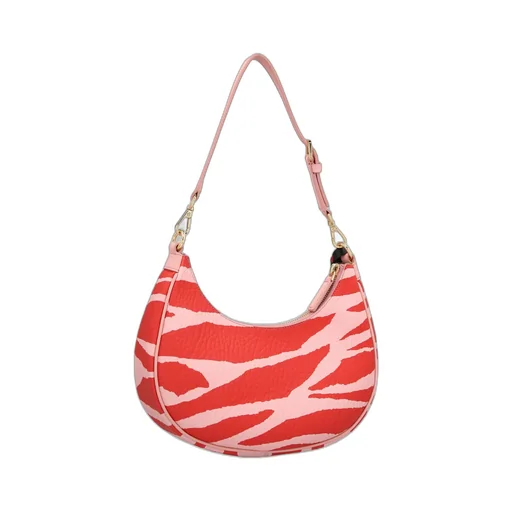 Zebra Printed Zipped Shoulder Bag