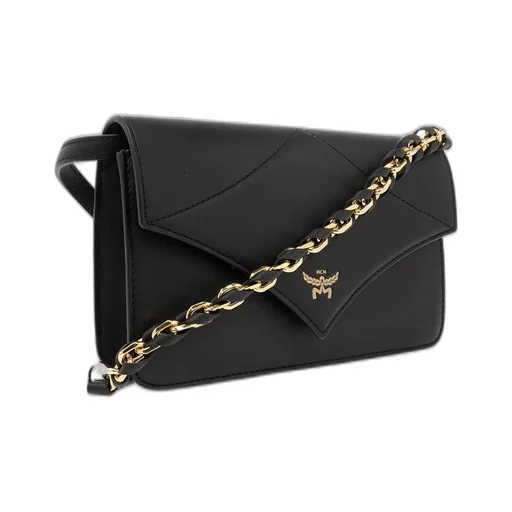 Logo Printed Chain-Linked Shoulder Bag
