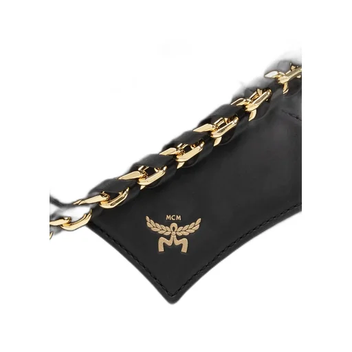 Logo Printed Chain-Linked Shoulder Bag