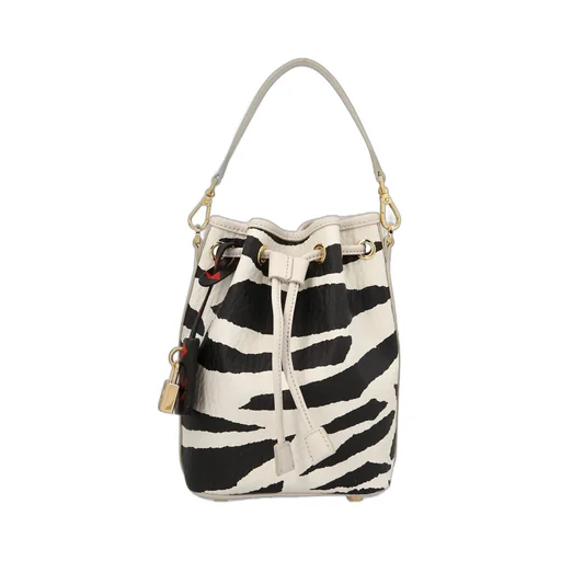 Zebra Printed Drawstring Tote Bag