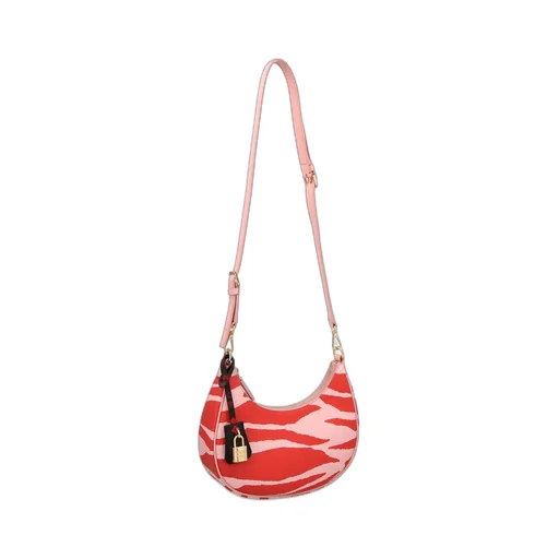 Zebra Printed Zipped Shoulder Bag