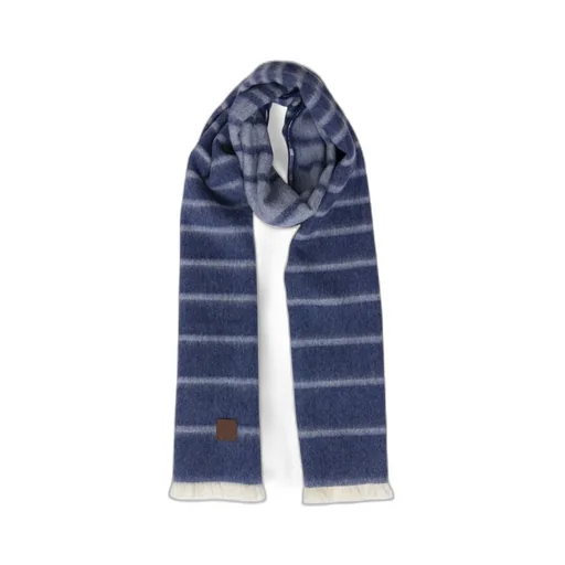 Logo-Patch Frayed-Edge Scarf