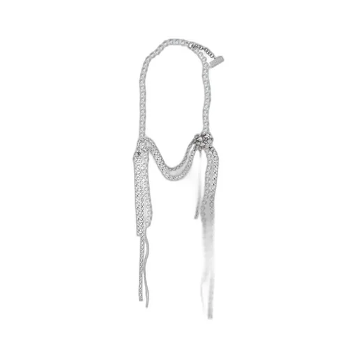 Logo Charm Embellished Necklace