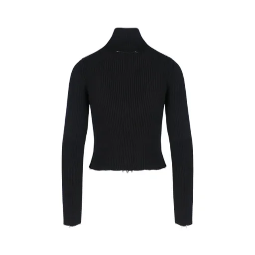 Ribbed-Knit Zipped Cardigan